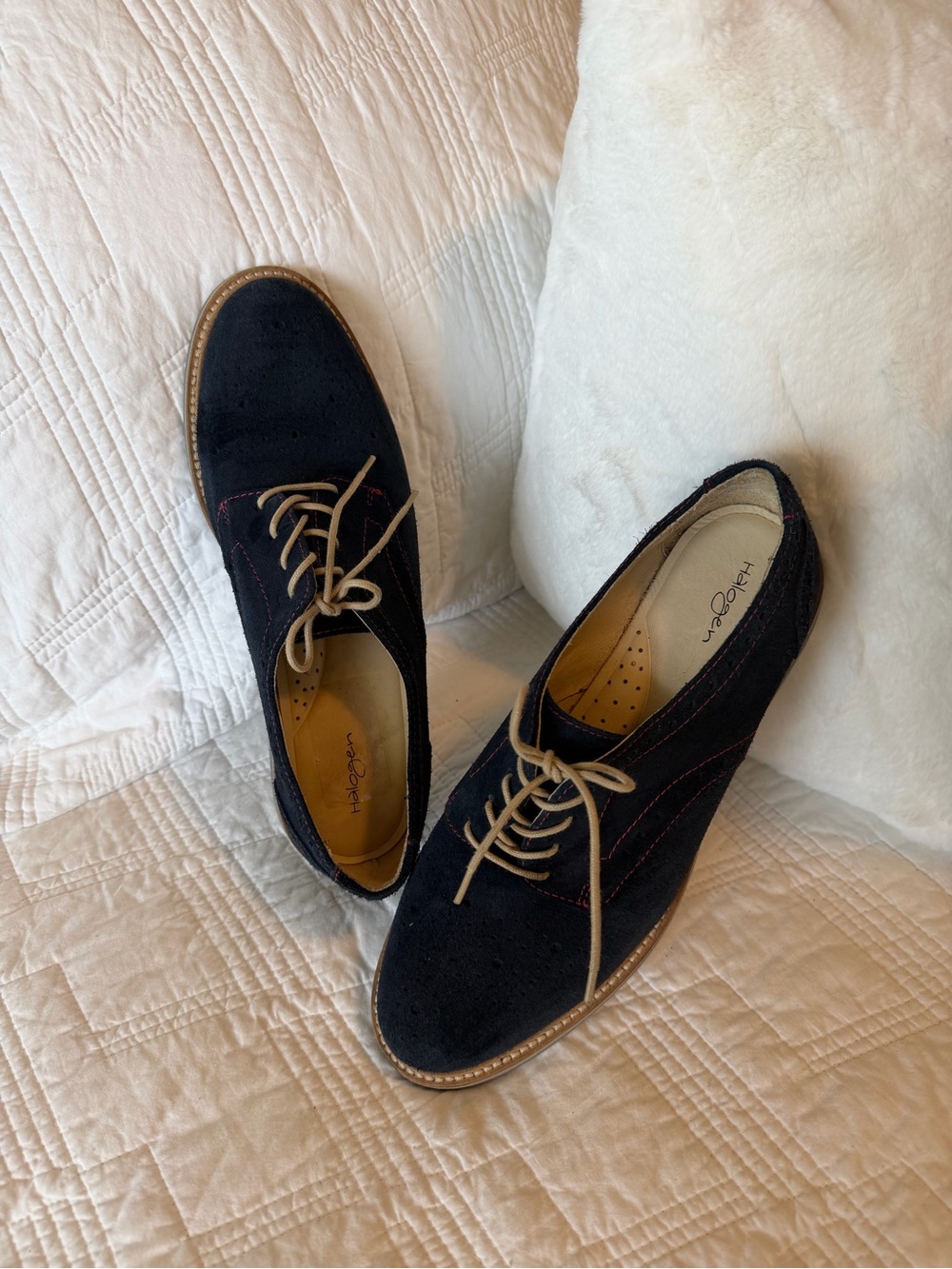 Halogen Navy Blue Suede Derby lace shoes 9.5B
